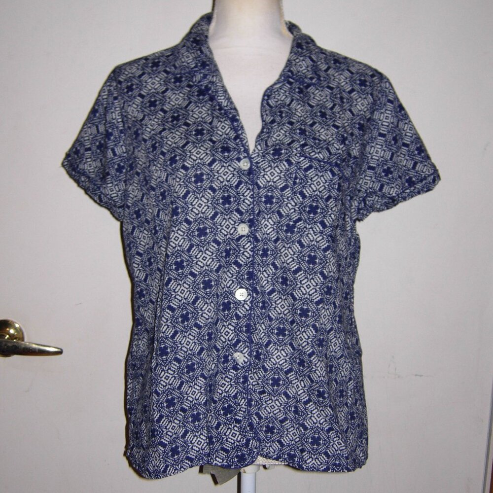 J Crew Button Up Short Sleeve Pajama Top M